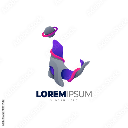 Seal gradient logo template. Vector illustration