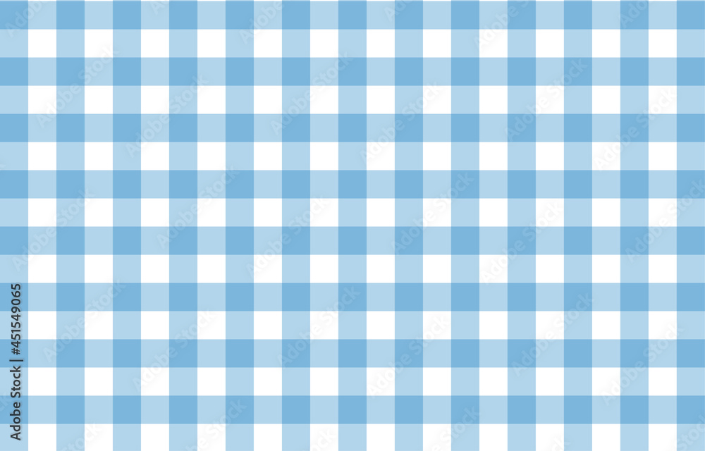 Blue gingham fabric square checkered seamless pattern vintage background  vector Stock Vector