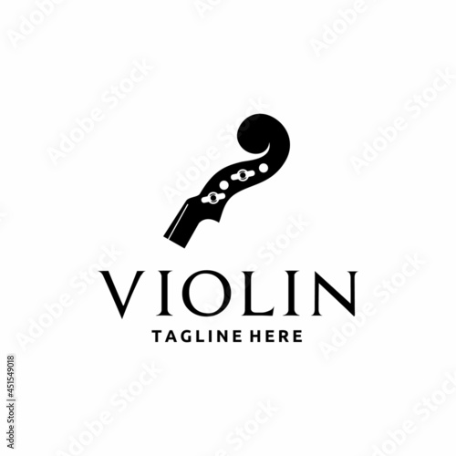 Violin Viola Fiddle Cello bass Contrabass Headstock Music Instrument Logo Design Inspiration