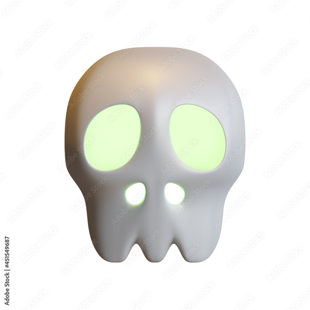 Halloween Skull 3D Rendering Illustration Element Halloween Skull 3D Rendering Illustration Element