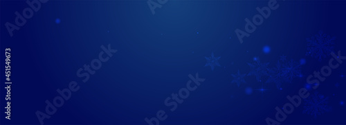 Shiny Confetti Vector Pnoramic Blue Background.
