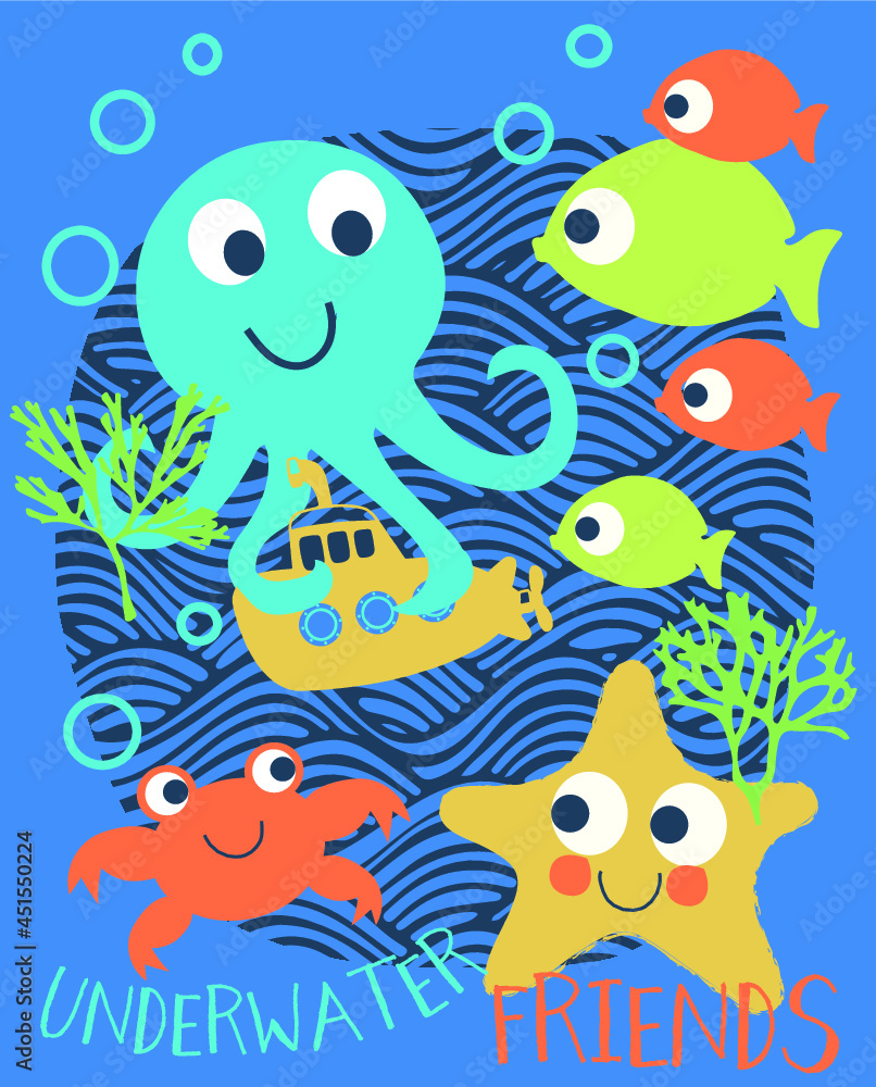 underwater, fish ocean, deep sea aquarium Design pattern underwater, fish ocean, deep sea aquarium Design pattern