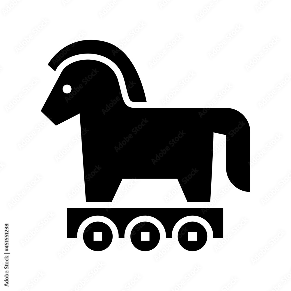 trojan horse icon or logo isolated sign symbol vector illustration high quality black style