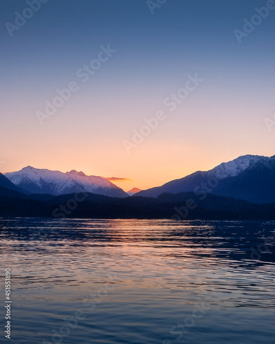 sunset over the lake - Te Anau