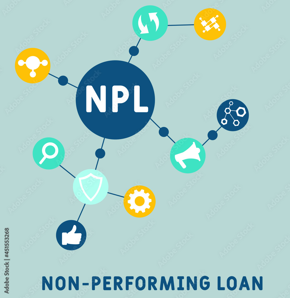 NPL - Non-Performing Loan acronym. business concept background. vector illustration concept with keywords and icons. lettering illustration with icons for web banner, flyer, landing NPL - Non-Performing Loan acronym. business concept background. vector illustration concept with keywords and icons. lettering illustration with icons for web banner, flyer, landing