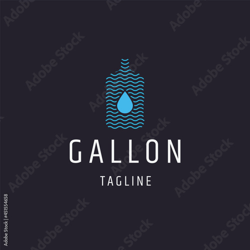 Water gallon logo icon design template flat vector