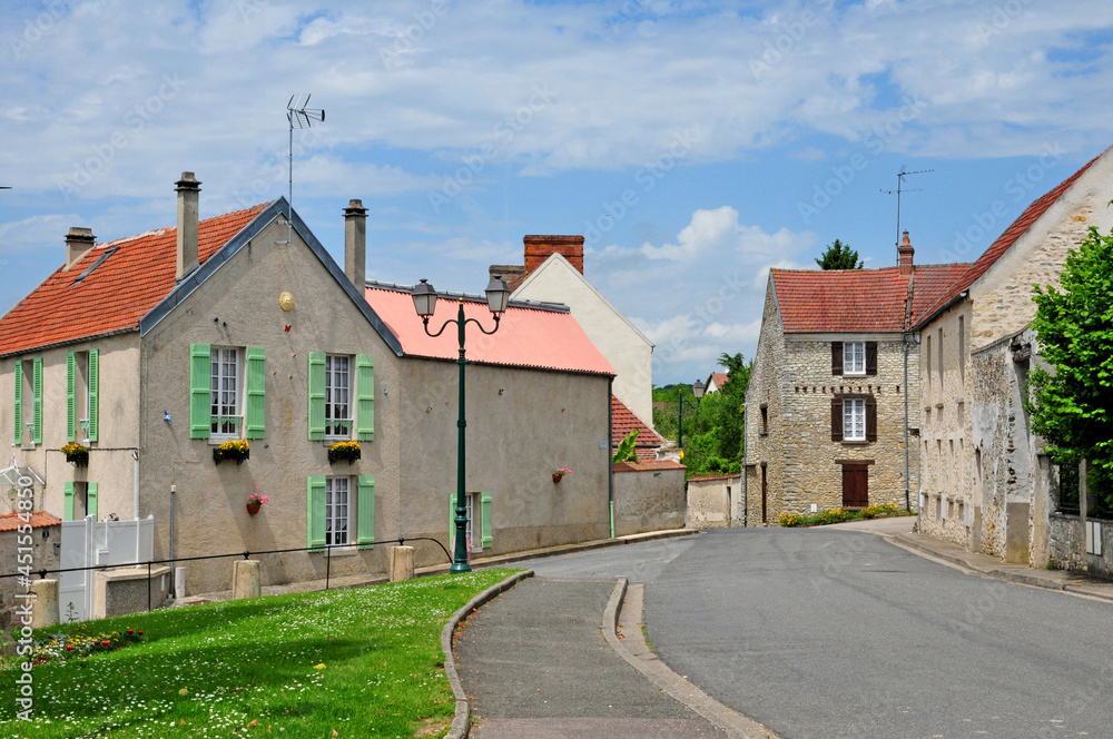Fontenay Saint Pere, France - april 3 2017 : village centre