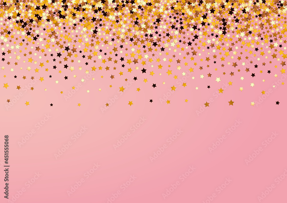 Gilded Shine Vector Pink Background. Yellow