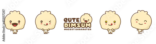 cute dimsum mascot, steamed bun cartoon illustration