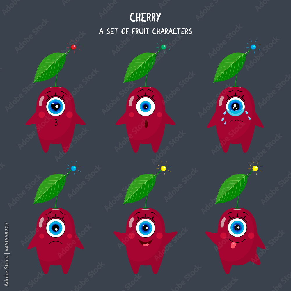 Cherry one-eyed character Cherry one-eyed character