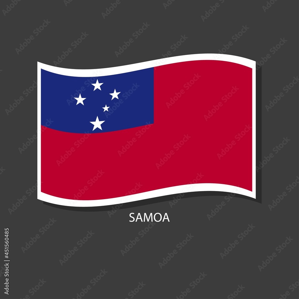 Samoa flag vector version waving flags. Samoa flag vector version waving flags.