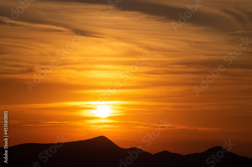 Carpathian mountains at sunset  beautiful summer landscape