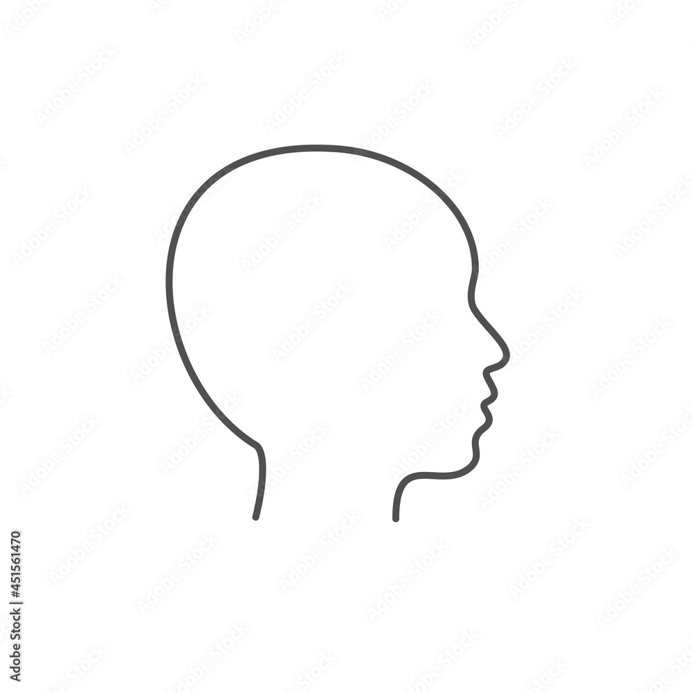 Head in Linear Style with Editable Stroke isolated on White Background. Mind and Psychology Sign. Vector illustration. Head in Linear Style with Editable Stroke isolated on White Background. Mind and Psychology Sign. Vector illustration.