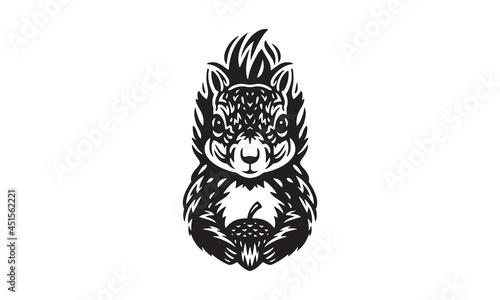 squirrel logo on white background