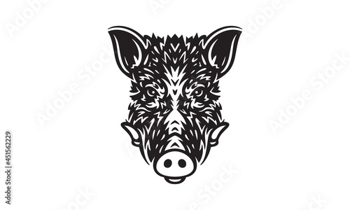 wild boar logo on white background