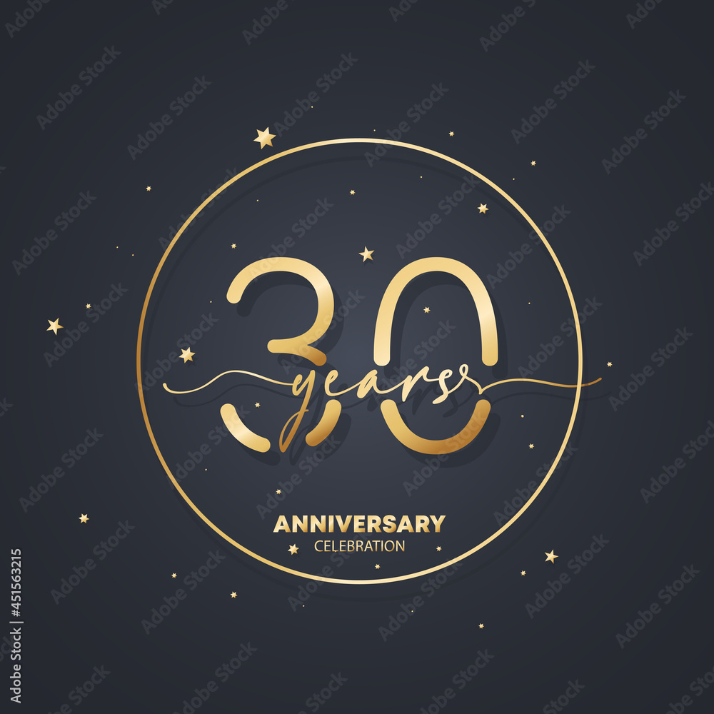 30 years anniversary logo template. 30th birthday, wedding anniversary ...