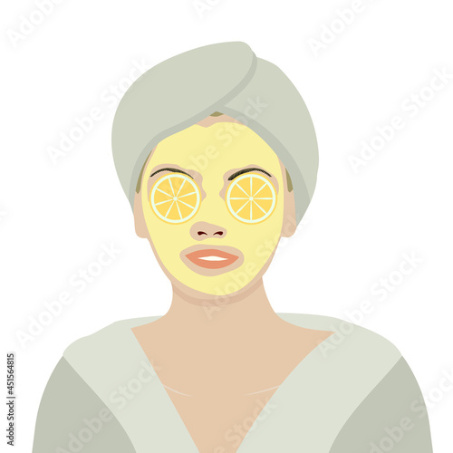woman with a face mask oranges