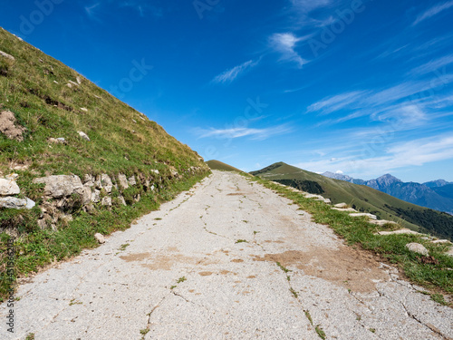 Alpine road on Lake Como alps photo