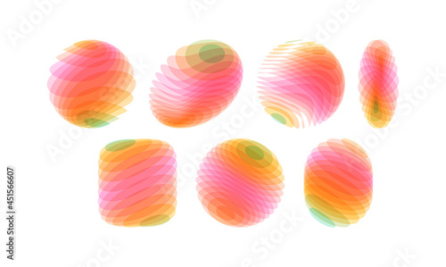 Set of various overlapping elements. Abstract geometric design. Vector illustration for banners, placards, posters or flyers.