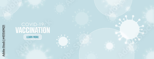 Covid-19 vaccination glassmorphism background. Virus background.