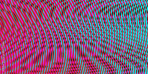 Digital mystical geometric abstract background banner with moved linear grid moire effect. Calm wavy backdrop saver for web design, business card, mobile apps, poster, packs.