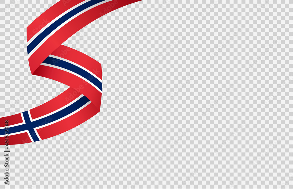 Obraz premium Waving flag of Norway isolated on png or transparent background,Symbol of Norway,template for banner,card,advertising ,promote, vector illustration top gold medal sport winner country