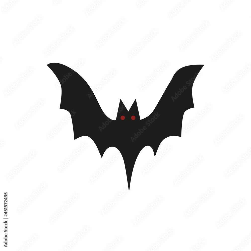 custom made wallpaper toronto digitalhand drawn doodle element for Halloween. black bat with red eyes. isolated vector illustration on white background