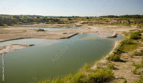 Green water in Vidale village quarry, Latvia.