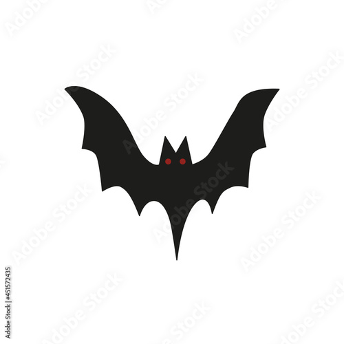 Wallpaper Mural hand drawn doodle element for Halloween. black bat with red eyes. isolated vector illustration on white background Torontodigital.ca