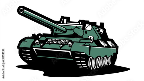 vintage and retro tank logo, flat illustration vector