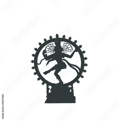 Shiv Nataraj (lord Shiva) silhouette vector. Shiva silhouette graphic.