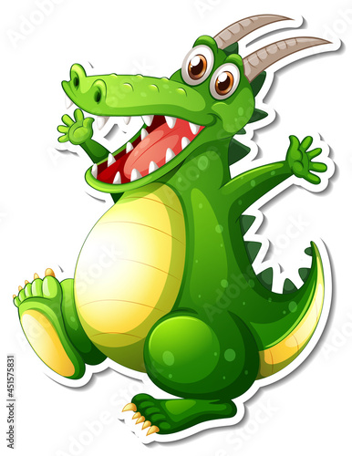 Green Dragon cartoon character sticker