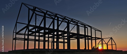 Halde Norddeutschland Neukirchen-Vluyn Sunset and Building