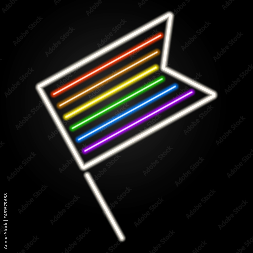 LGBT flag neon sign, modern glowing banner design, colorful trend of modern design on black background. Vector illustration. LGBT flag neon sign, modern glowing banner design, colorful trend of modern design on black background. Vector illustration.