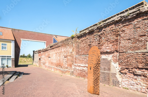 War memrorial - Sea hero wall in Hellevoetsluis, Zuid-Holland Province, The Netherlands photo