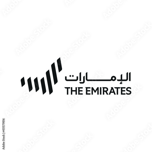 Abu Dhabi, December 2, 2021: United Arab Emirates 2021 Official logo. (Arabic Translate: The Emirates). Vector Illustration.