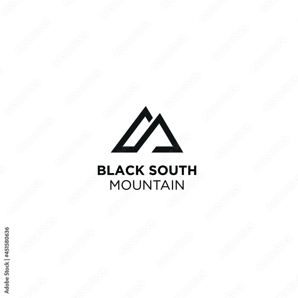 simple line triangle mountain logo initails lettering B and s simple line triangle mountain logo initails lettering B and s