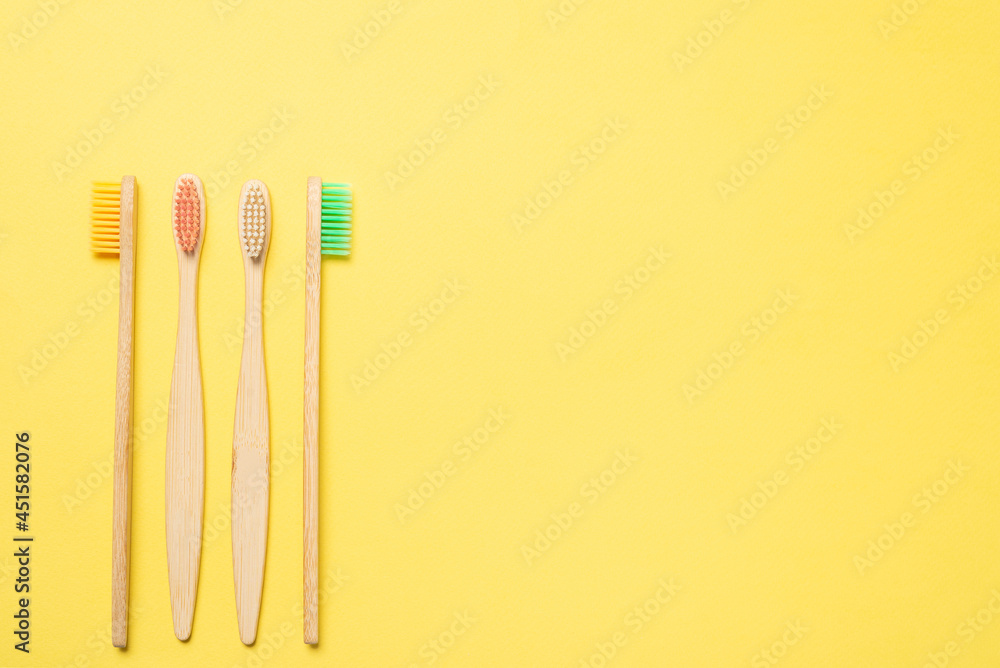 Bamboo toothbrush on a blue background. Bamboo toothbrush on a blue background.