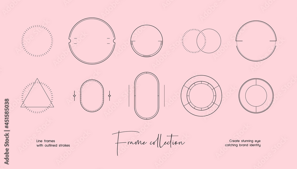 Bohemian Style vector frame set for brand identity, logo design Bohemian Style vector frame set for brand identity, logo design