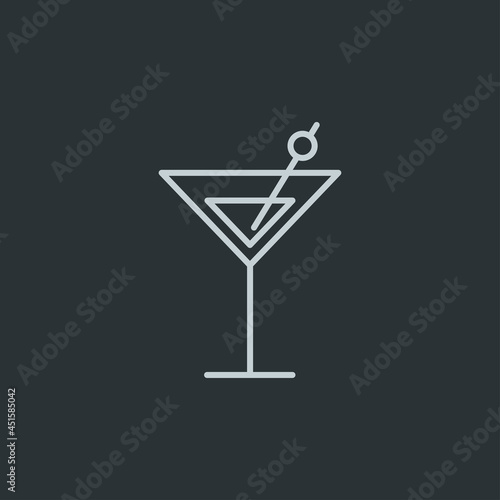 Martini glass icon vector on navy background