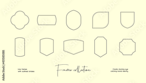 Bohemian Style vector frame set for brand identity, logo design