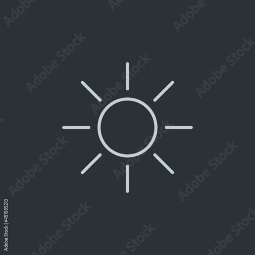 Sun icon vector on navy background