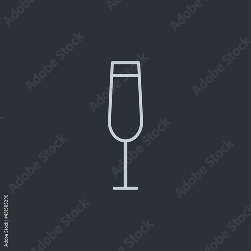 Champagne glass icon vector on navy background