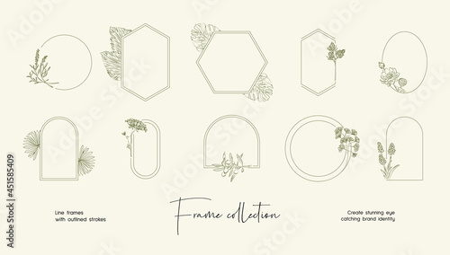 Bohemian Style vector frame set for brand identity, logo design