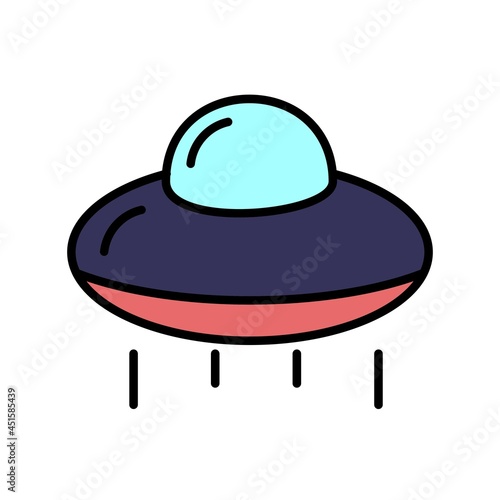 SpaceShip Vector Line Filled Icon Design