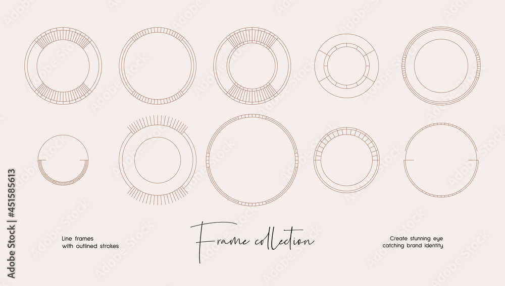 Bohemian Style vector frame set for brand identity, logo design Bohemian Style vector frame set for brand identity, logo design