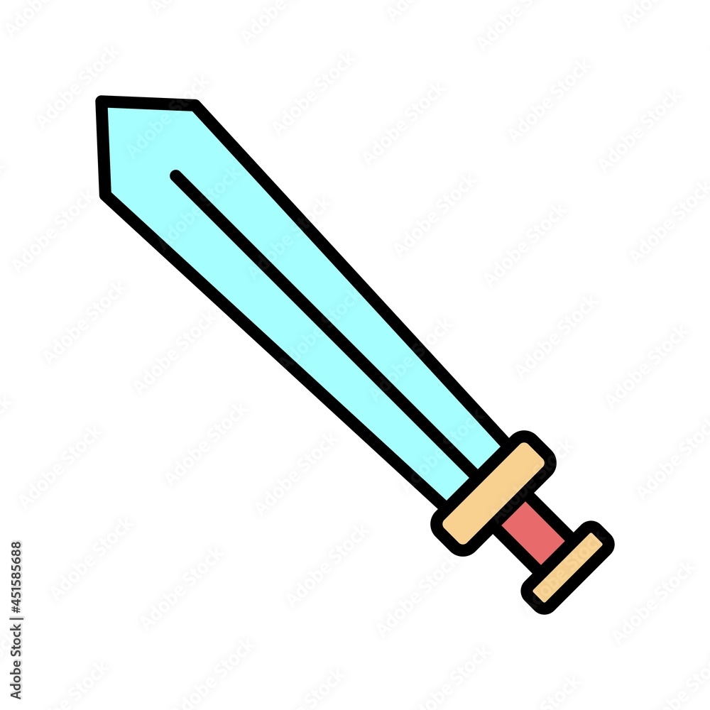 Sword Vector Line Filled Icon Design Sword Vector Line Filled Icon Design