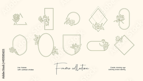 Bohemian Style vector frame set for brand identity, logo design