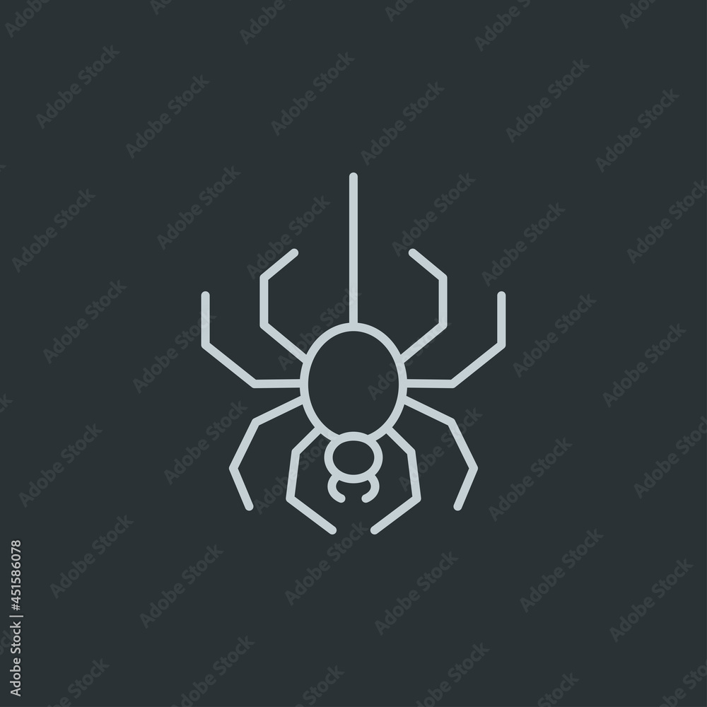 Spider icon vector on navy background Spider icon vector on navy background