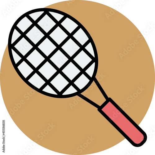 Racket Vector Line Filled Circle Icon Design